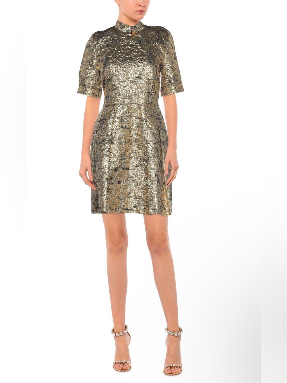 Mulberry Gold Textured Mini Dress